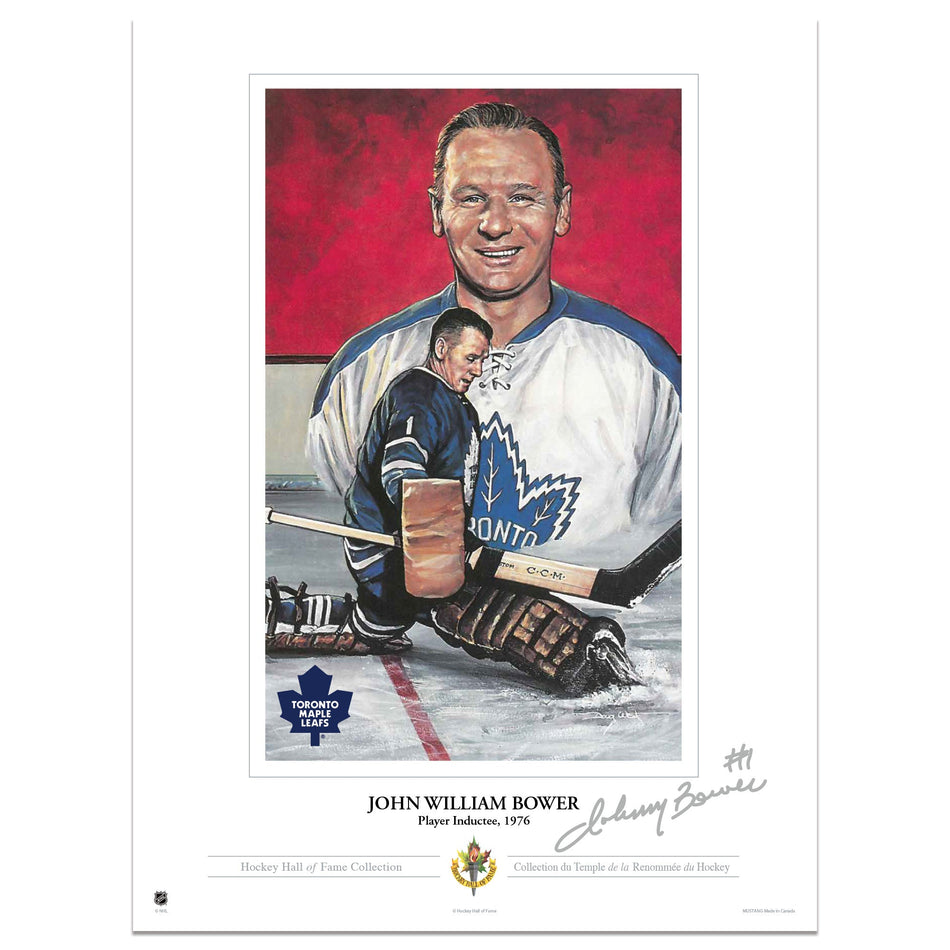 Toronto Maple Leafs Memorabilia | Johnny Bower Collectors Card Print - 12x16