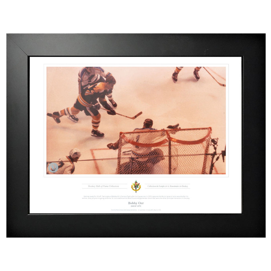 Legends of Hockey - Boston Bruins Memorabilia - 1979 Bobby Orr Flight Classic - 12" x 16" Frame