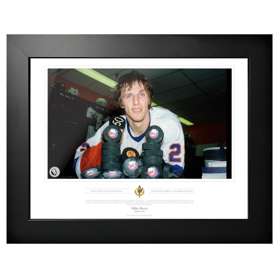 Legends of Hockey - New York Islanders Memorabilia - 1991 Mike Bossy x Classic - 12" x 16" Frame
