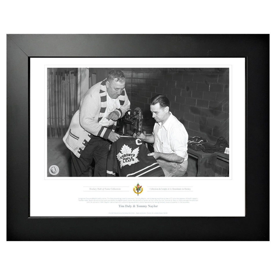 Legends of Hockey - Toronto Maple Leafs Memorabilia - Toronto Captaincy Ted Kennedy Black & White Frame - 12" x 16"