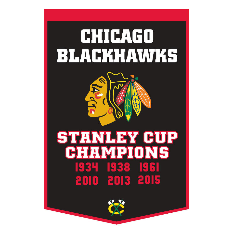 Chicago Blackhawks Dynasty Wool Banner 15" x 24"