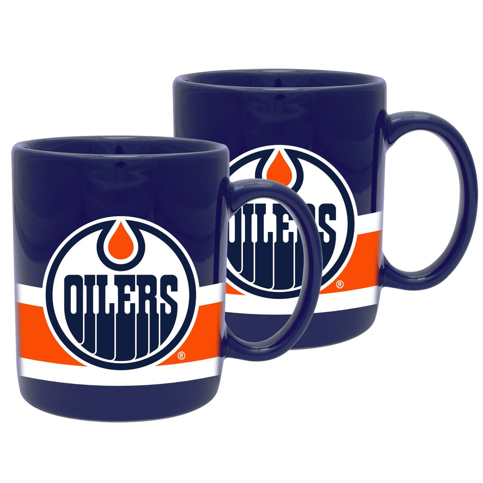 Edmonton Oilers Stripe Ceramic Mug Set