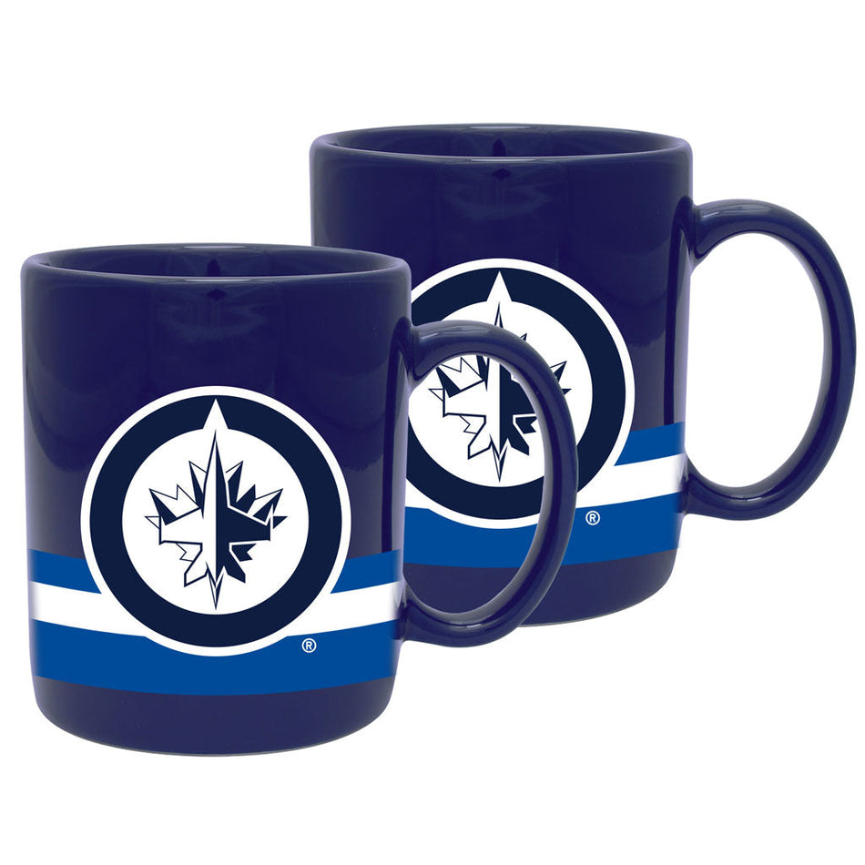 Winnipeg Jets Stripe Ceramic Mug Set