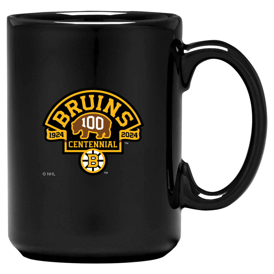 Boston Bruins 100th Anniversary Mug - 15 oz Black El Grande