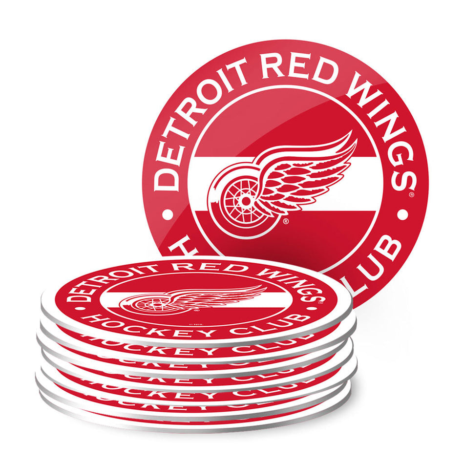 Detroit Red Wings 8pk Coaster Stripe Design Set