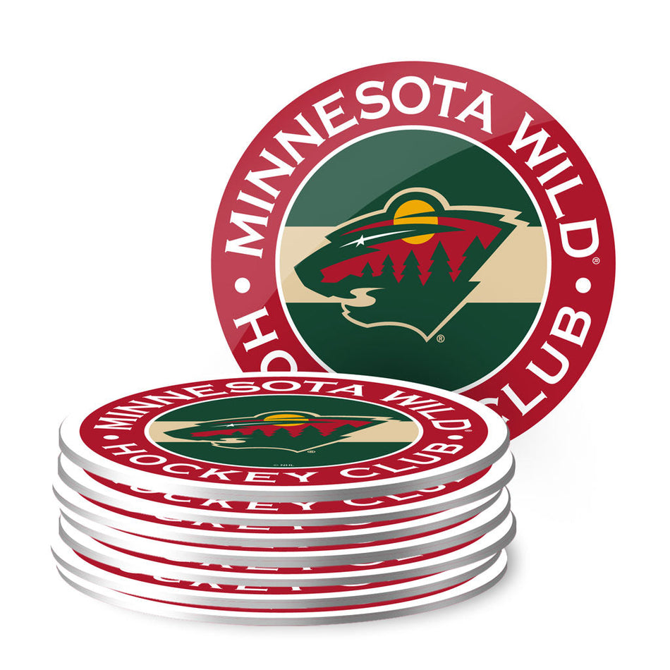 Minnesota Wild 8pk Coaster Stripe Design Set