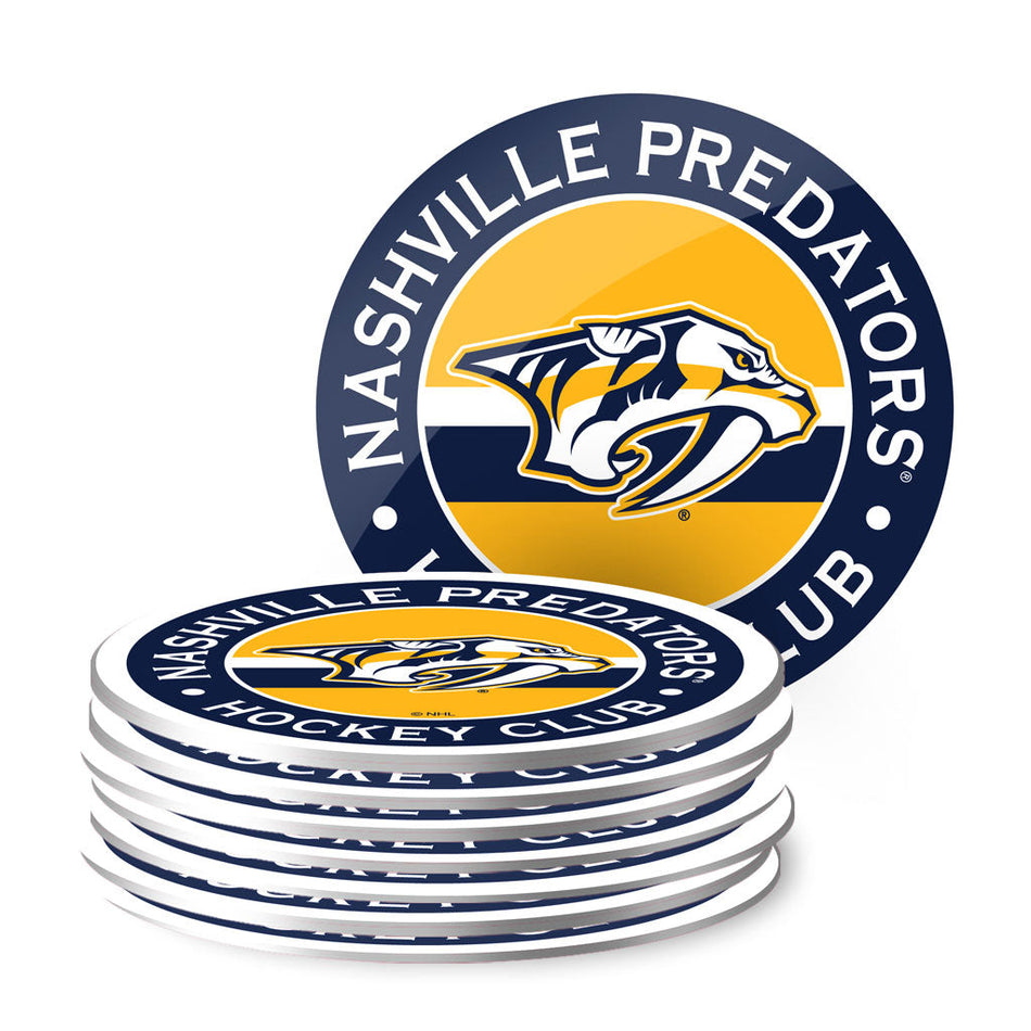 Nashville Predators 8pk Coaster Stripe Design Set