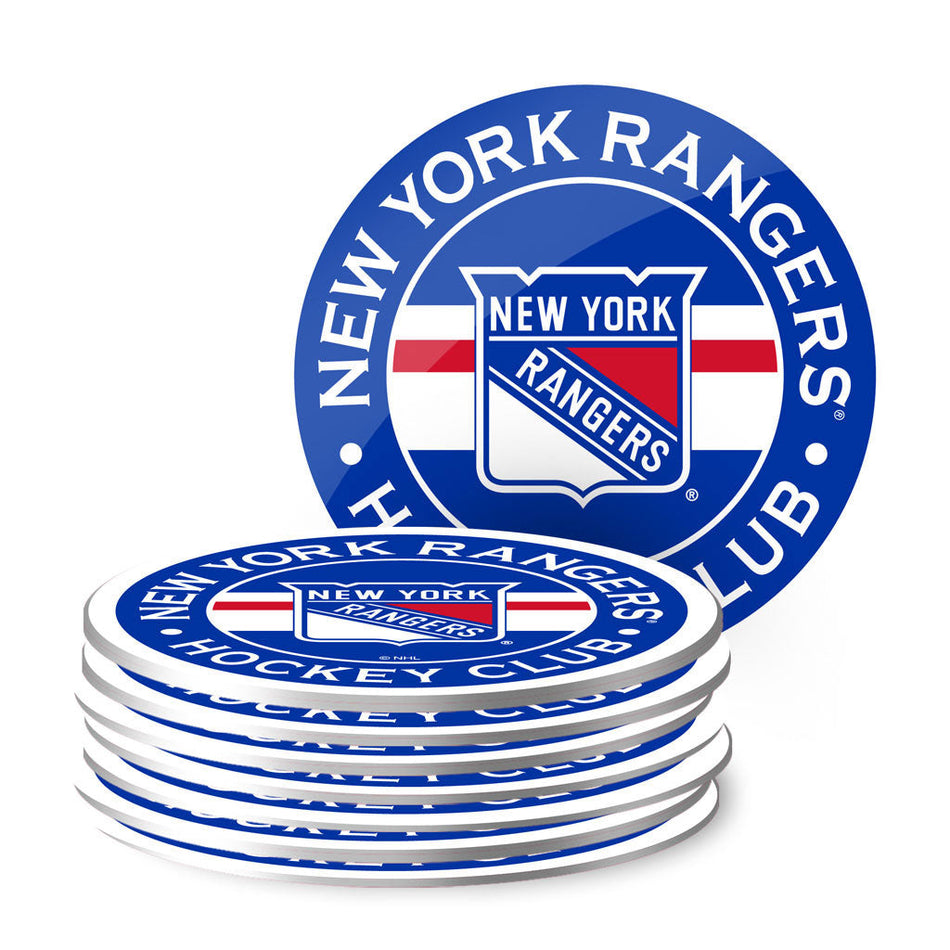 New York Rangers 8pk Coaster Stripe Design Set