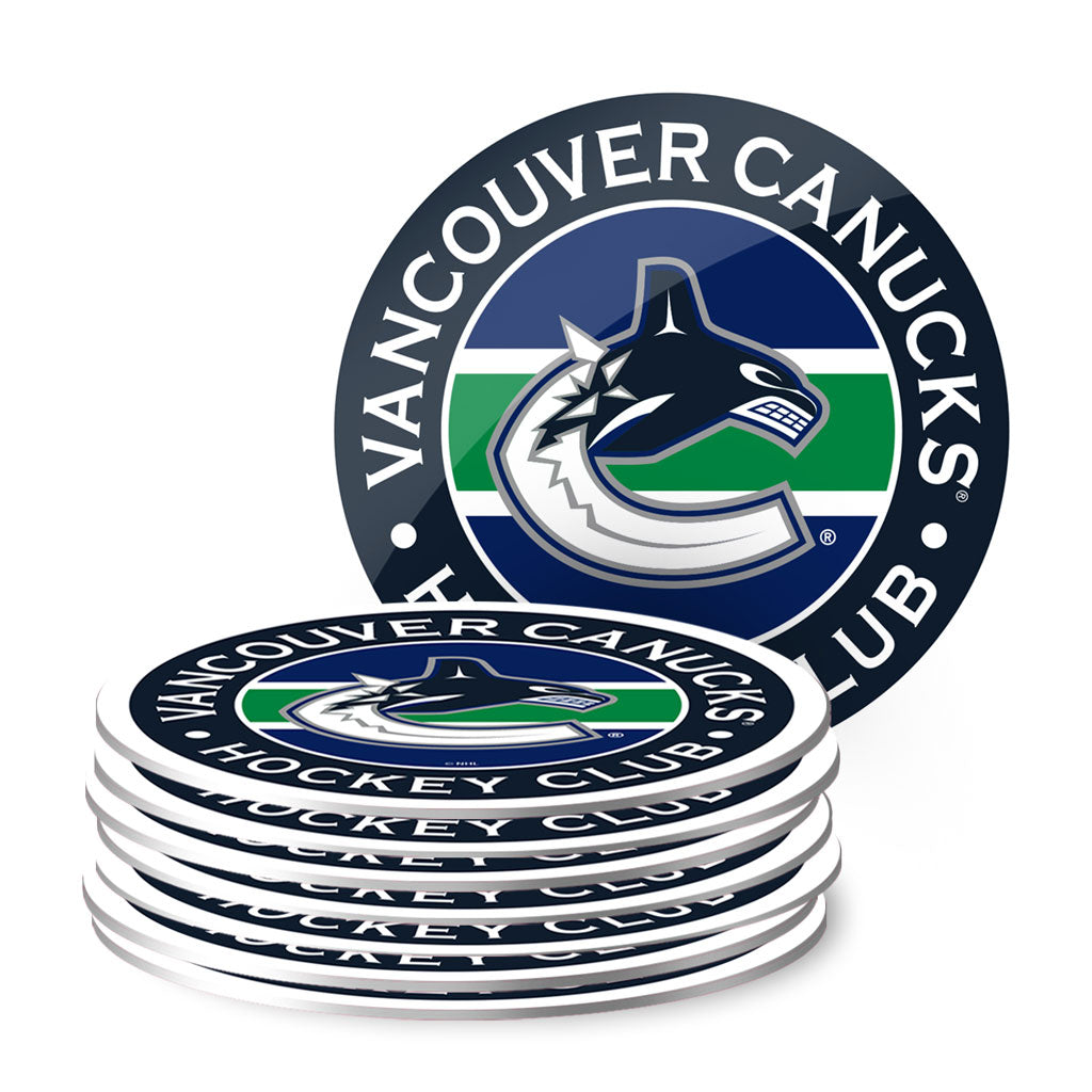 Vancouver Canucks Mug & Coaster Set - 2 Pack 15oz Mugs | 8 Pack Coasters - Sports Decor