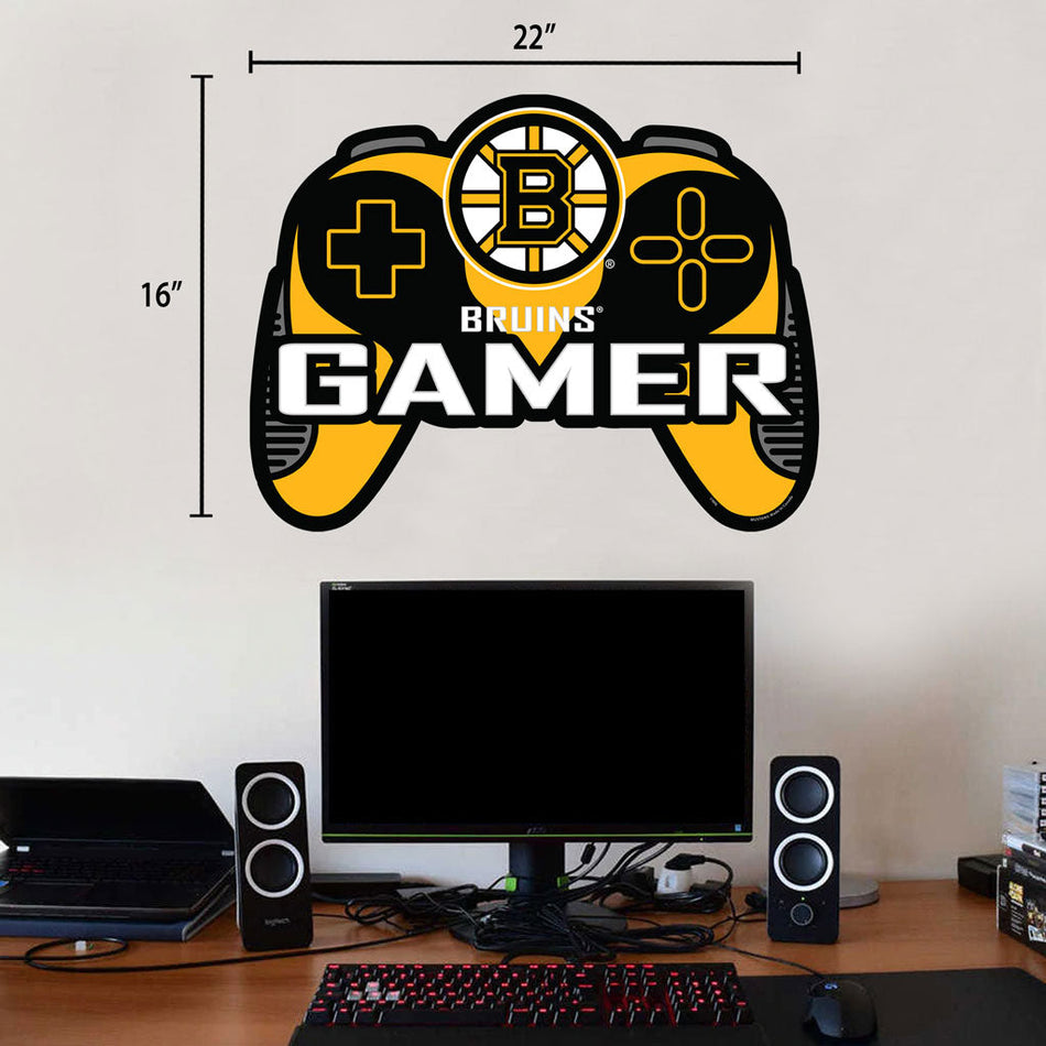 Boston Bruins Controller Gamer 16”x22” Wall Decal