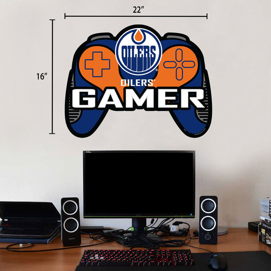 Edmonton Oilers Controller Gamer 16”x22” Wall Decal