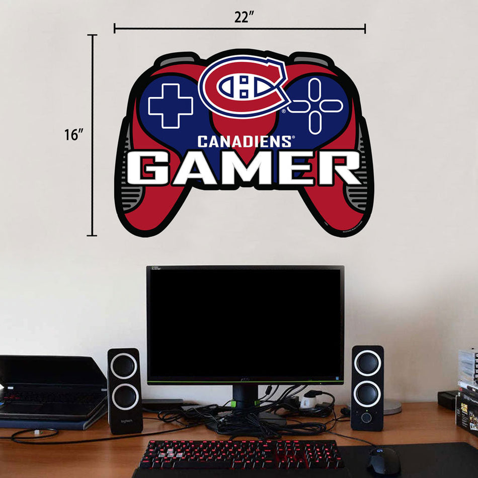 Montreal Canadiens Controller Gamer 16”x22” Wall Decal