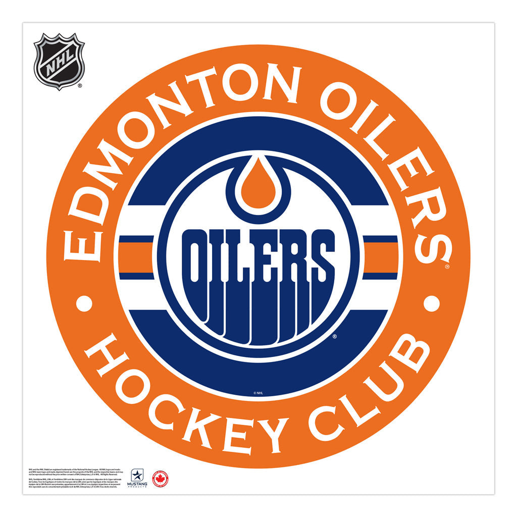 Edmonton Oilers 36x36 Team Stripe Logo Repositional Wall Decal – Hockey ...