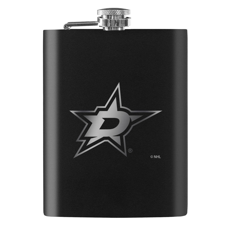 Dallas Stars Flask | Black Laser-Engraved 8 Oz