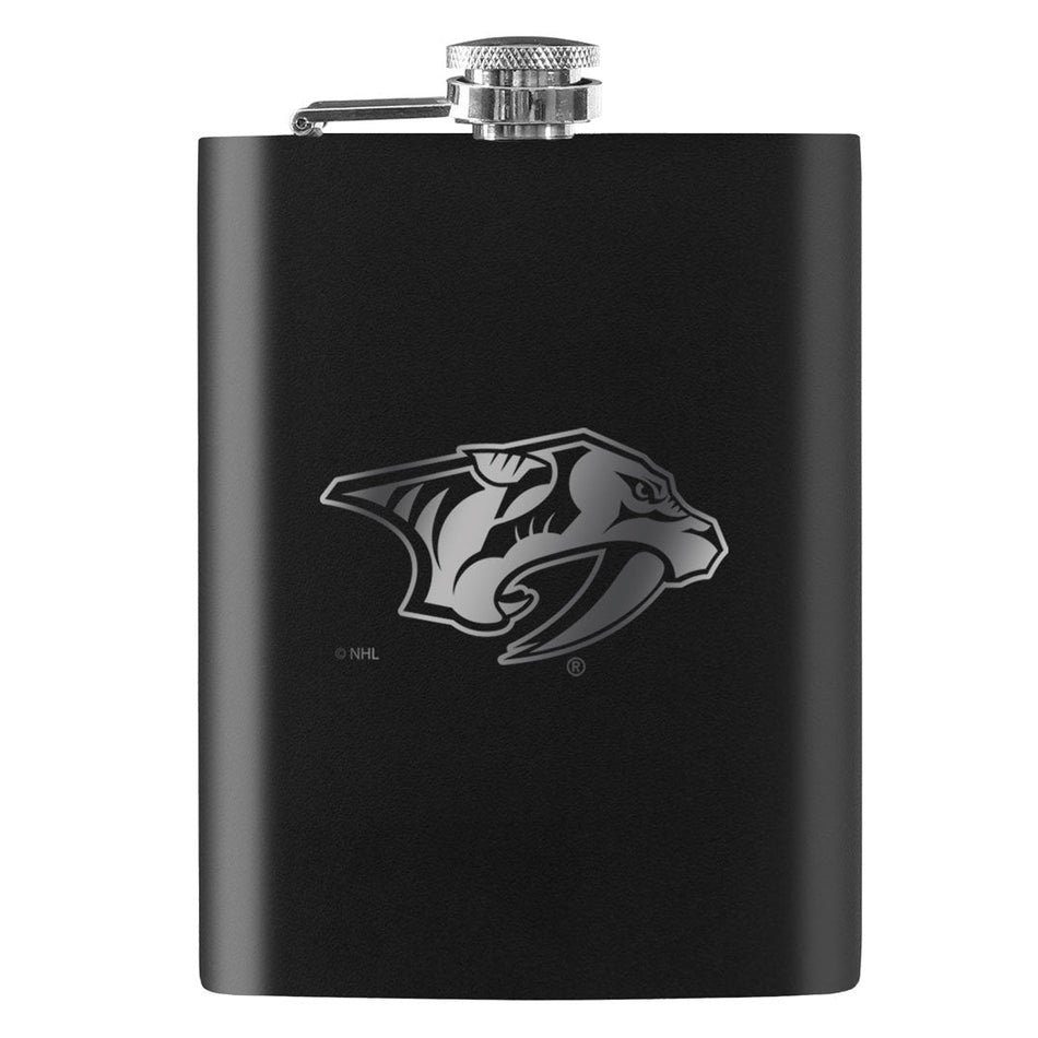 Nashville Predators Flask | Black Laser-Engraved 8 Oz