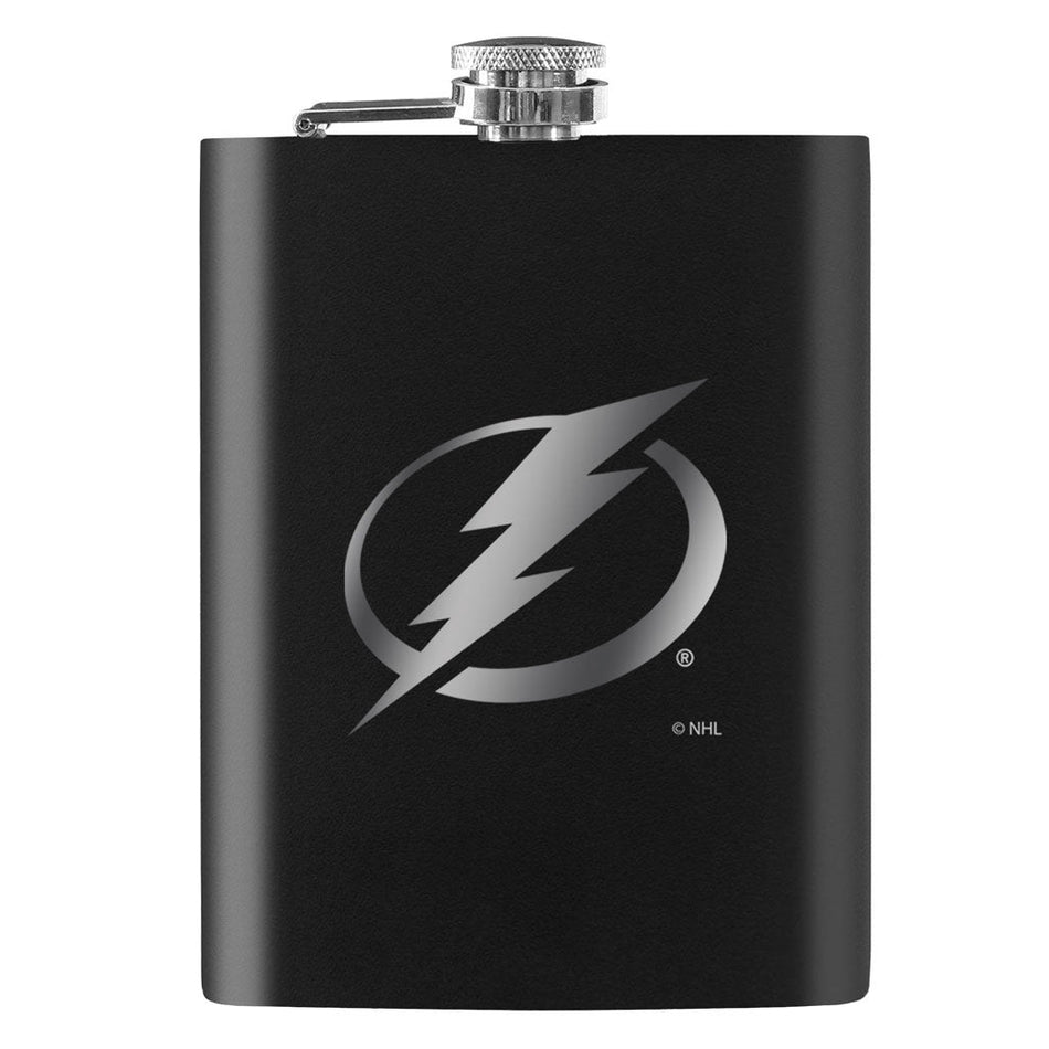 Tampa Bay Lightning Flask | Black Laser-Engraved 8 Oz