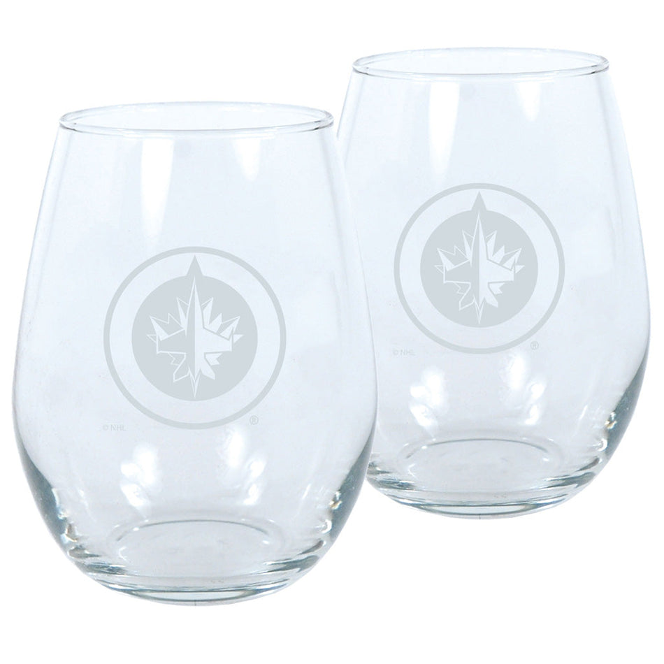 Winnipeg Jets Stemless Wine Glass Set