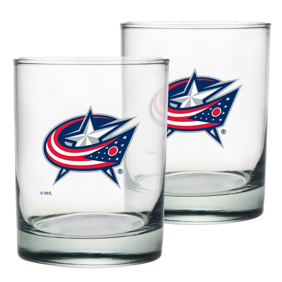 Columbus Blue Jackets 2pk Rocks Glass Set