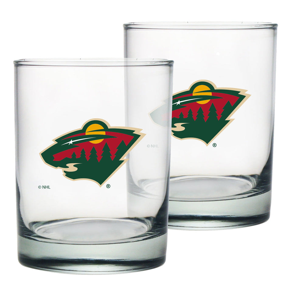 Minnesota Wild 2pk Rocks Glass Set