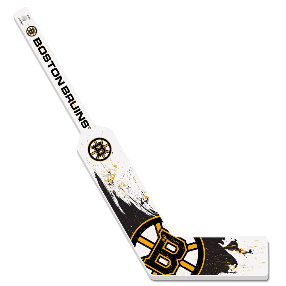 Boston Bruins Mini Stick | Wood Splatter Goalie Stick
