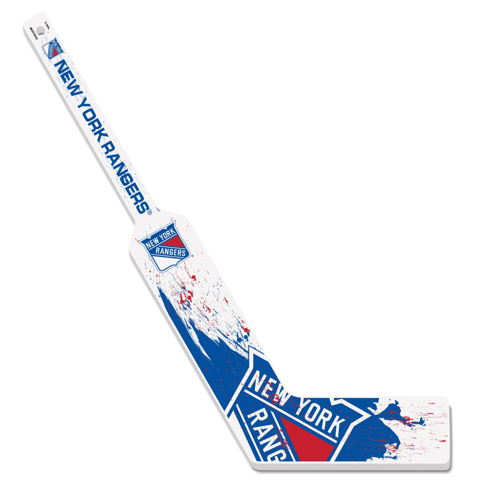 New York Rangers Mini Stick | Wood Splatter Goalie Stick
