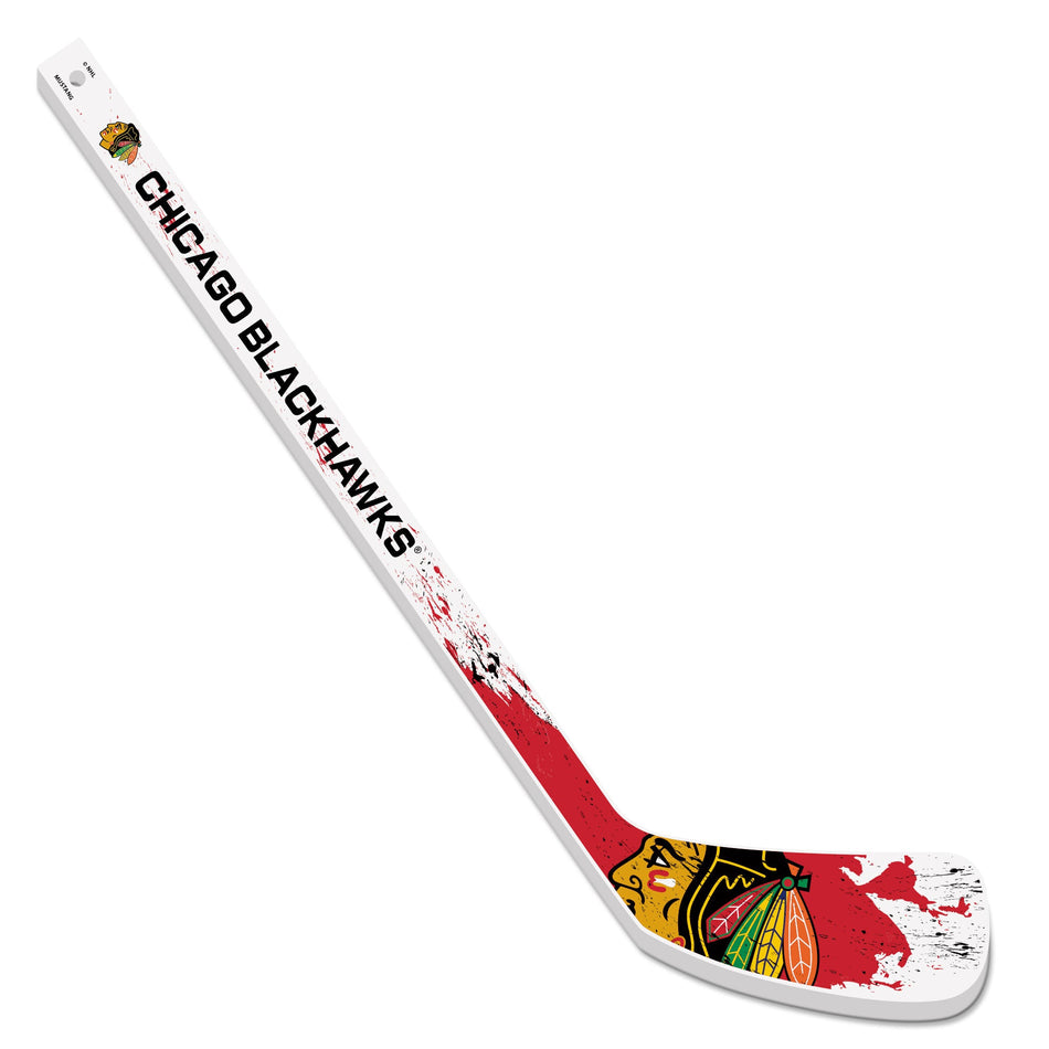 Chicago Blackhawks Mini Stick - Wood Splatter