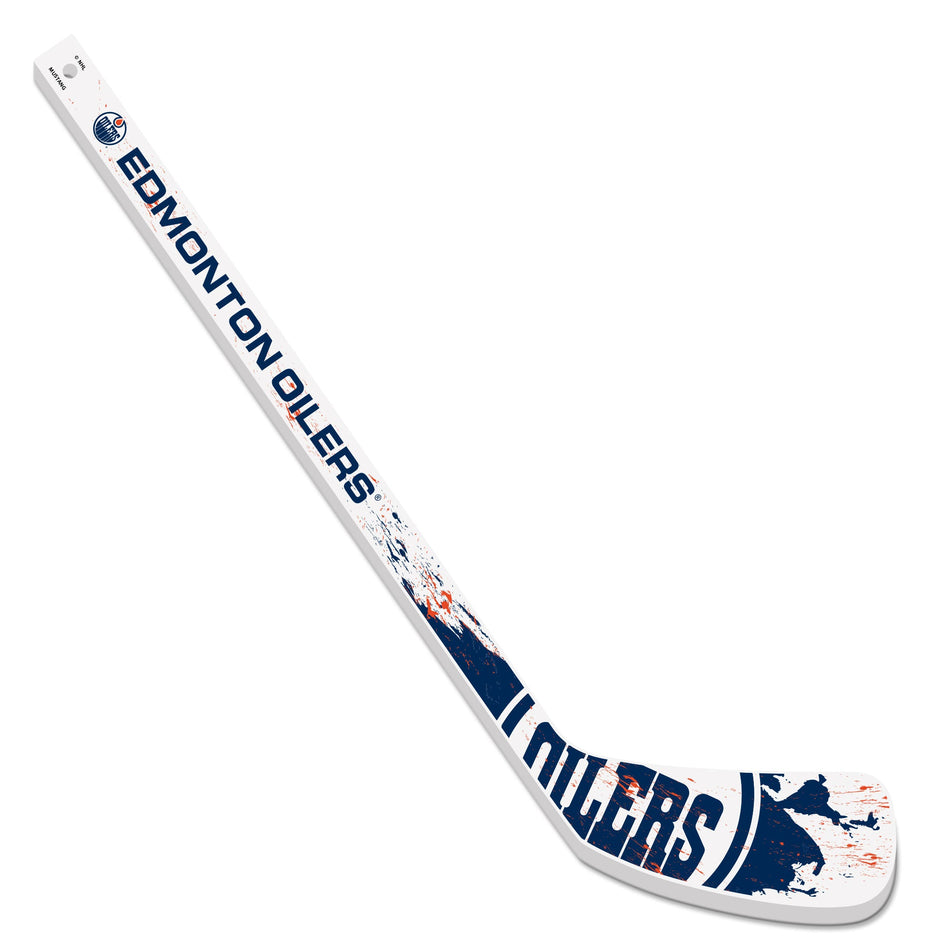 Edmonton Oilers Mini Stick - Wood Splatter