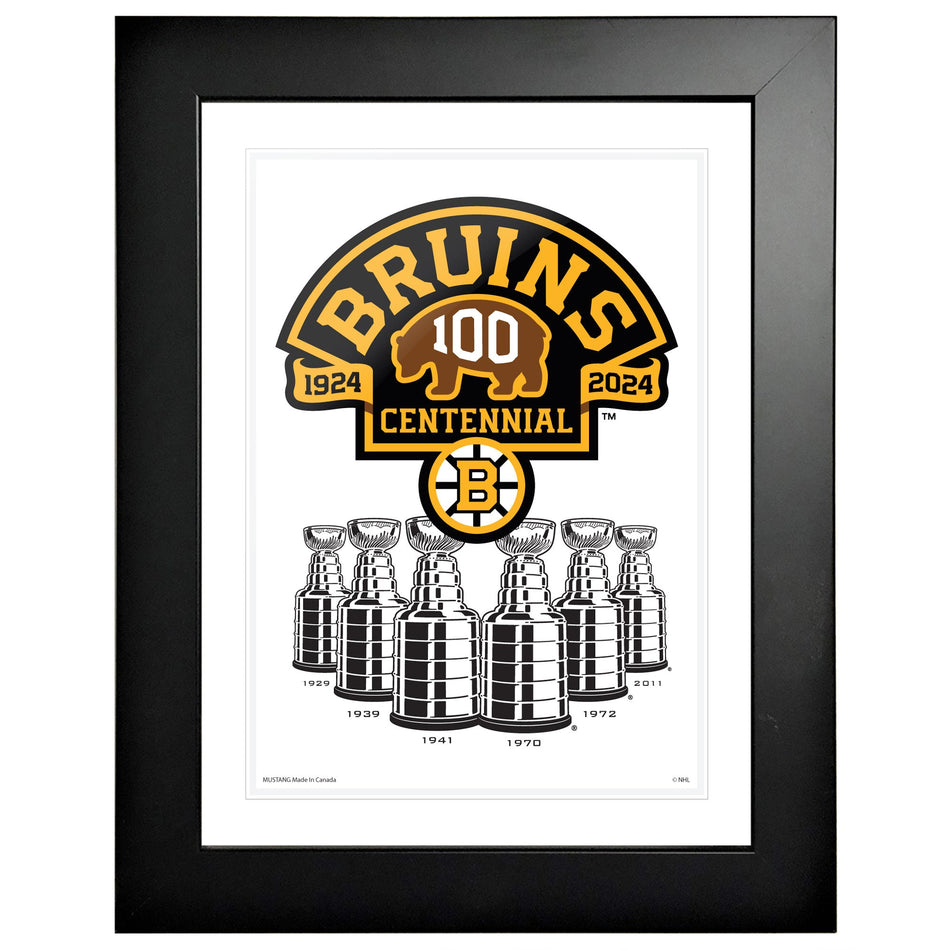 Boston Bruins 100th Anniversary Frame - 12" x 16" Stanley Cups