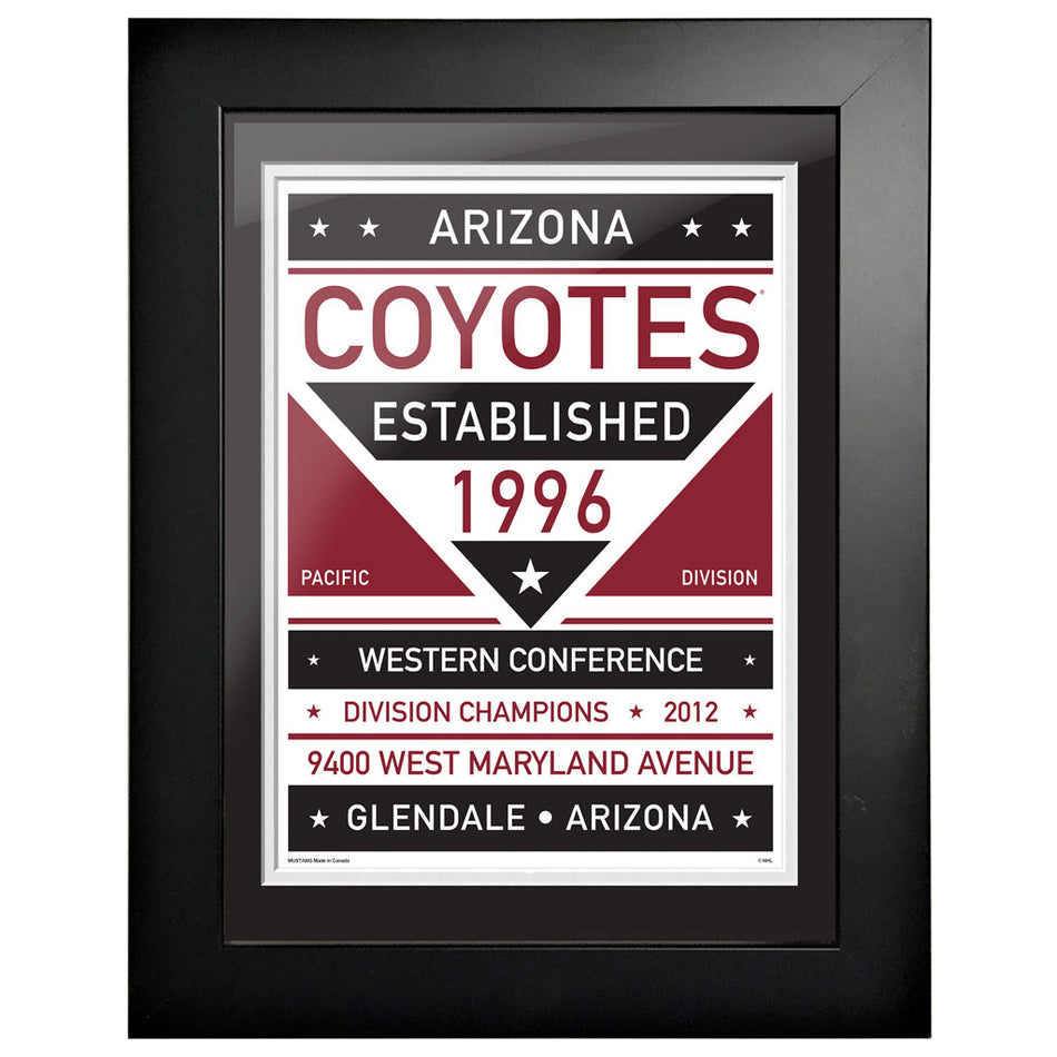 Arizona Coyotes 12 x 16 Dual Tone Framed Sign
