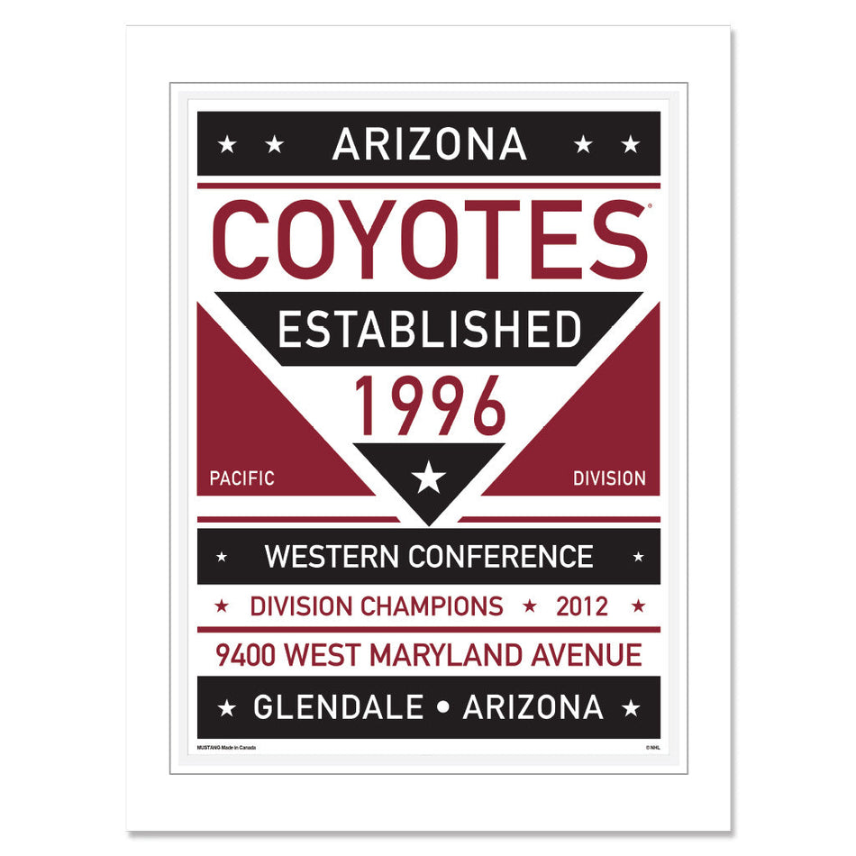 Arizona Coyotes Print - 12" x 16" Dual Tone Design