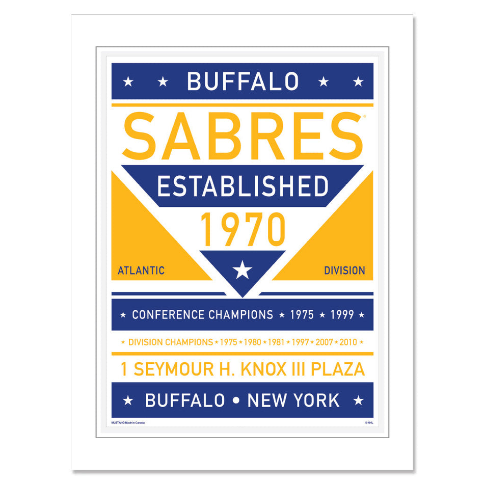 Buffalo Sabres Print - 12" x 16" Dual Tone Design