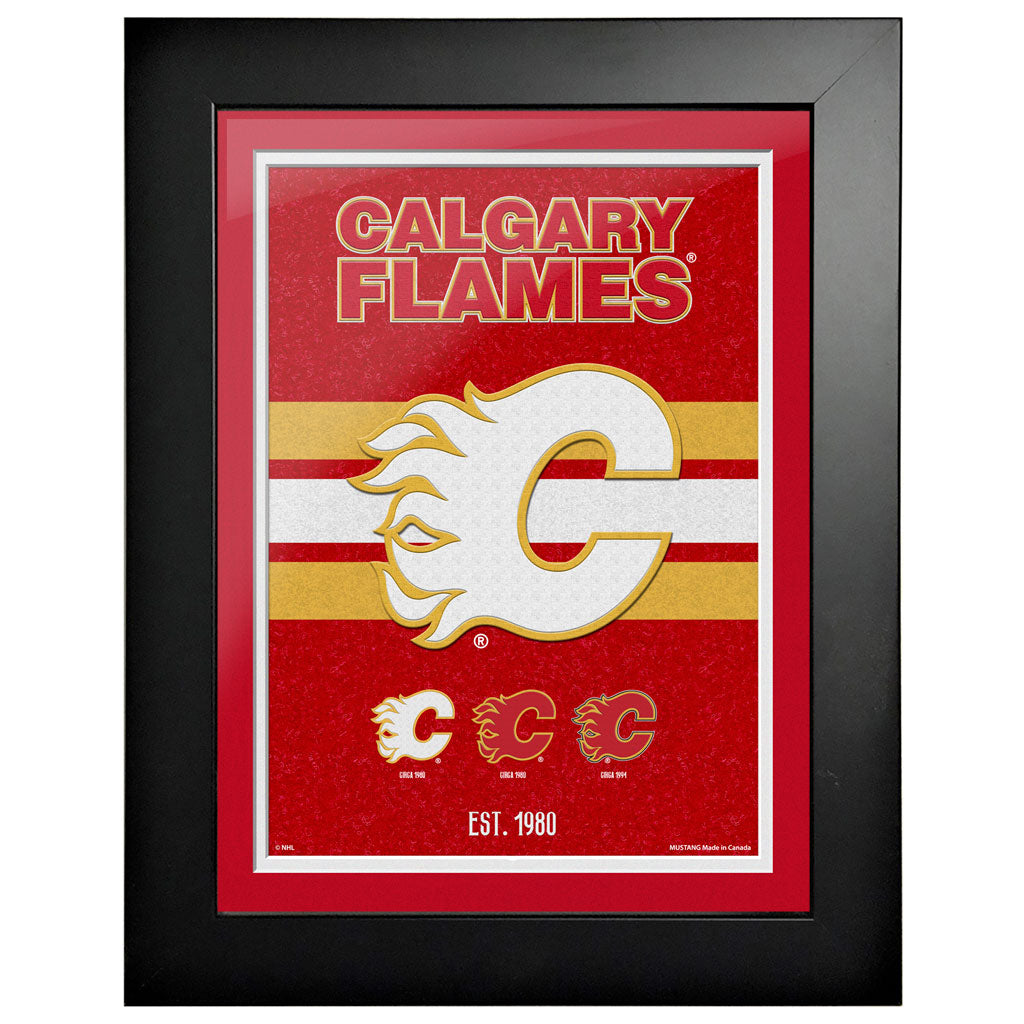 Calgary Flames 12x16 Team Tradition Framed Artwork - Hockey Hall of Fame