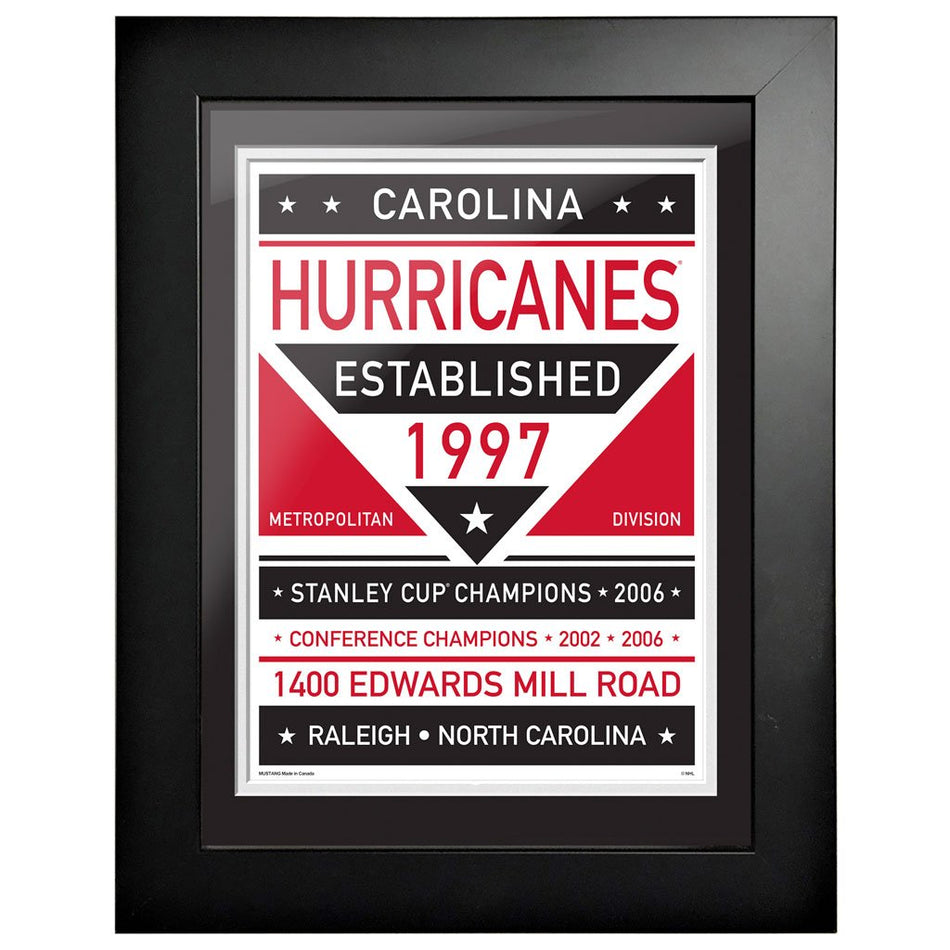 Carolina Hurricanes 12 x 16 Dual Tone Framed Sign