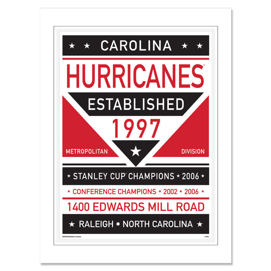 Carolina Hurricanes Print - 12" x 16" Dual Tone Design
