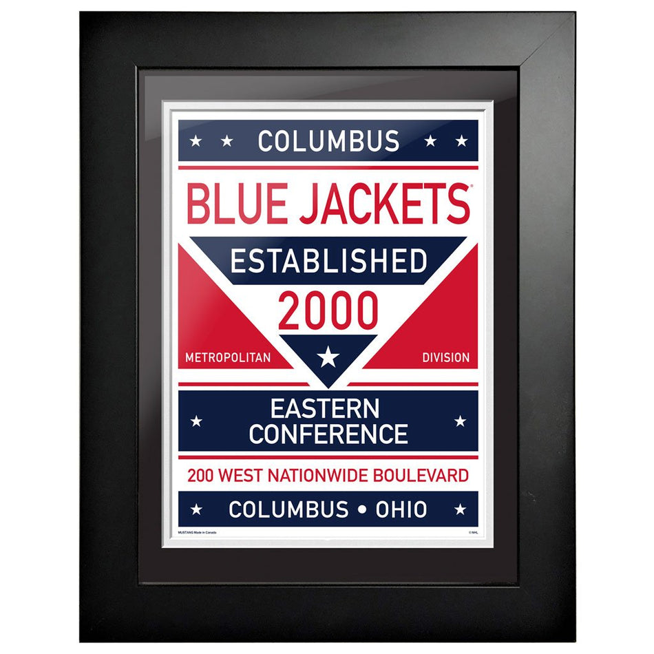 Columbus Blue Jackets 12 x 16 Dual Tone Framed Sign