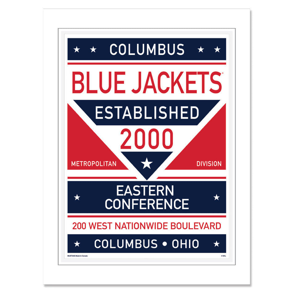 Columbus Blue Jackets Print - 12" x 16" Dual Tone Design