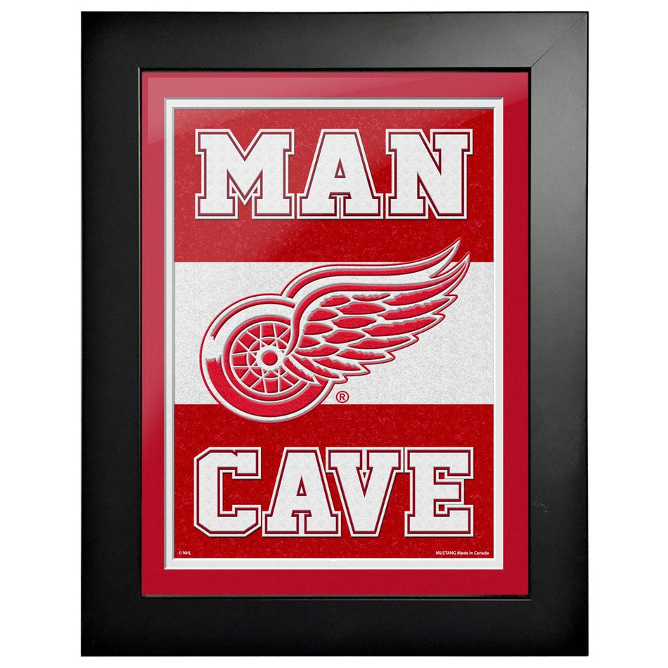 Detroit Red Wings 12x16  Man Cave Framed Sign