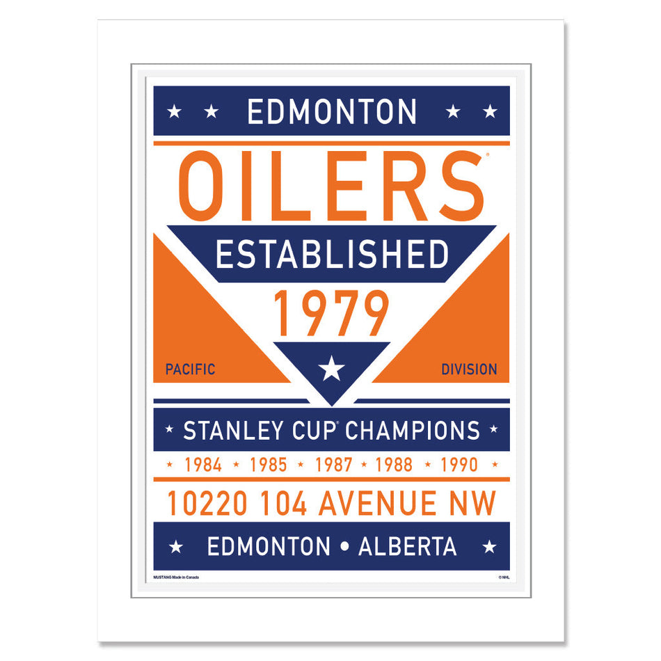 Edmonton Oilers Print - 12" x 16" Dual Tone Design
