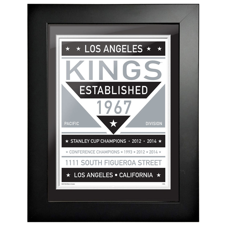 Los Angeles Kings 12 x 16 Dual Tone Framed Sign