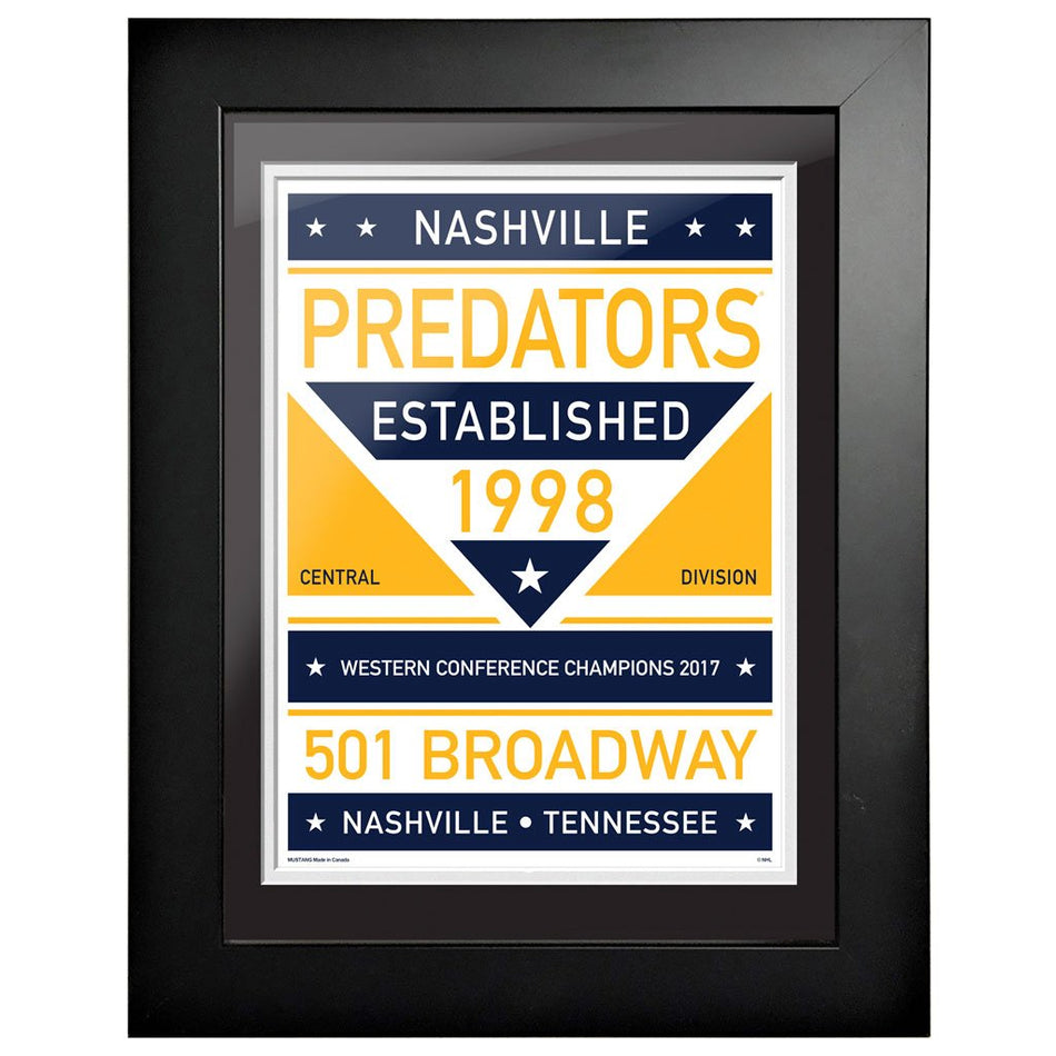 Nashville Predators 12 x 16 Dual Tone Framed Sign
