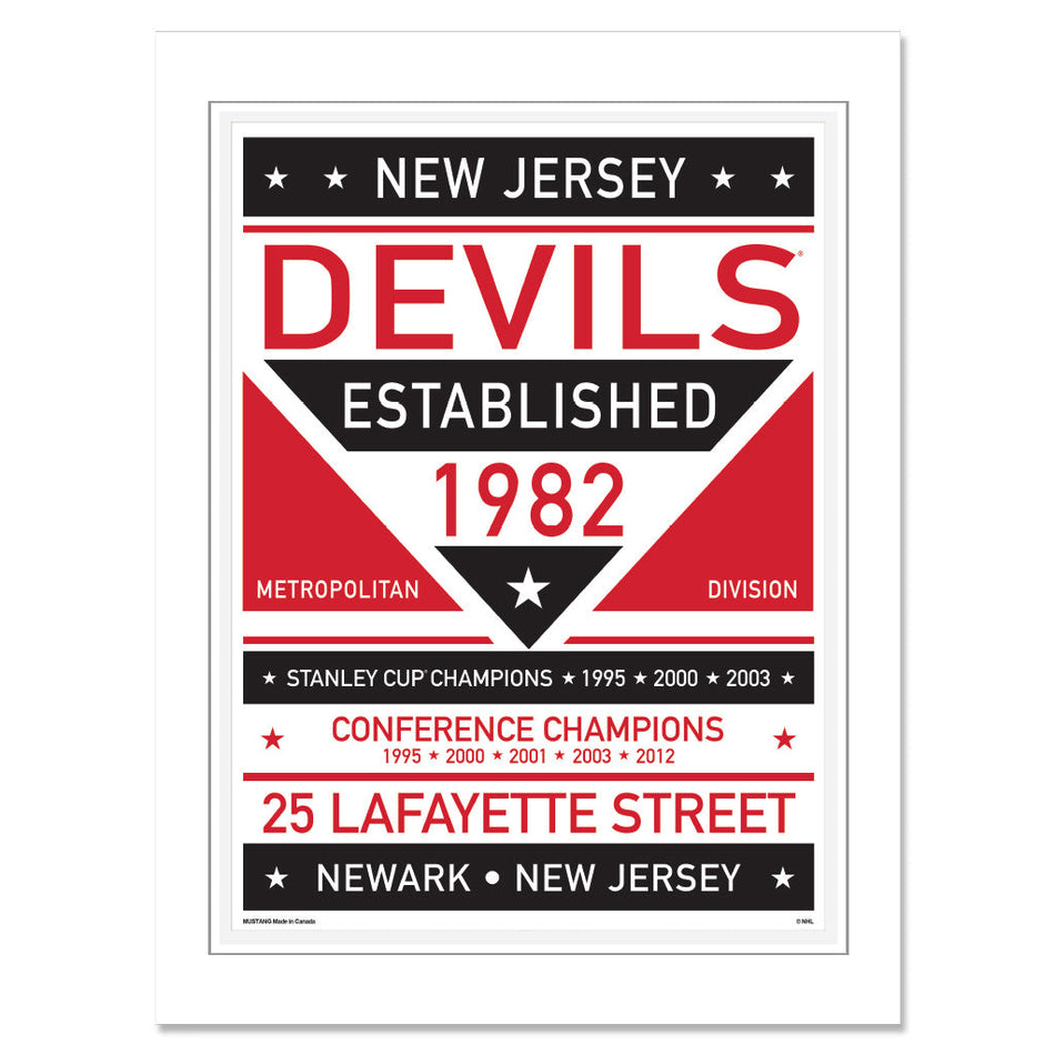 New Jersey Devils 12 x 16 Dual Tone Print
