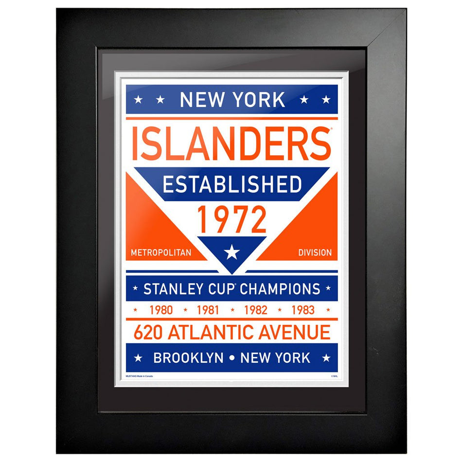 New York Islanders 12 x 16 Dual Tone Framed Sign