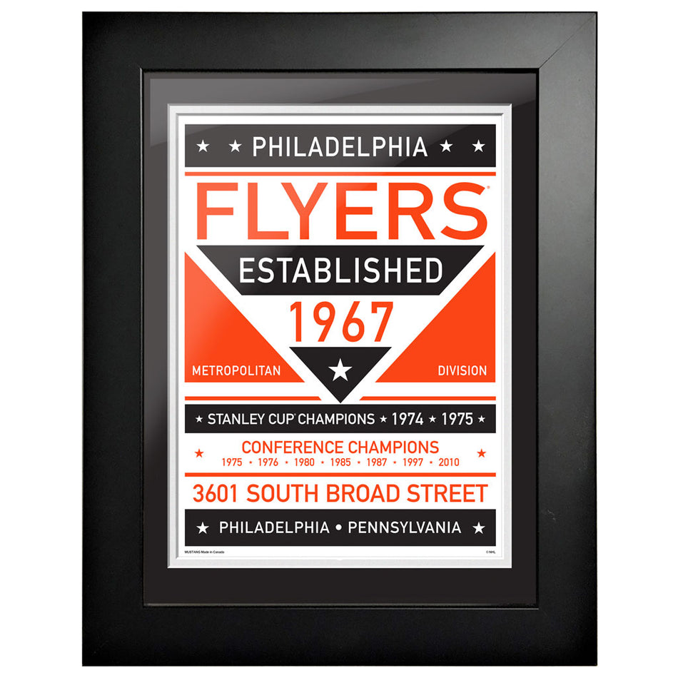 Philadelphia Flyers 12 x 16 Dual Tone Framed Sign