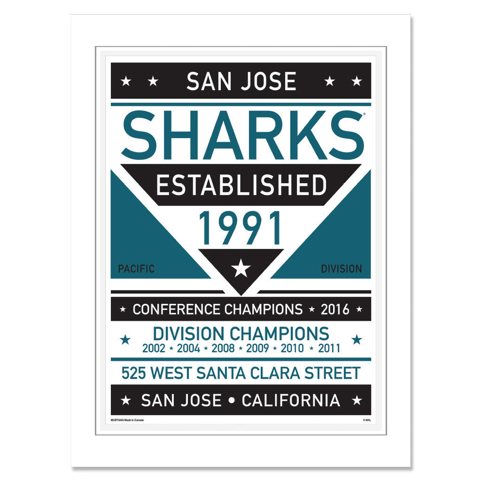 San Jose Sharks 12 x 16 Dual Tone Print