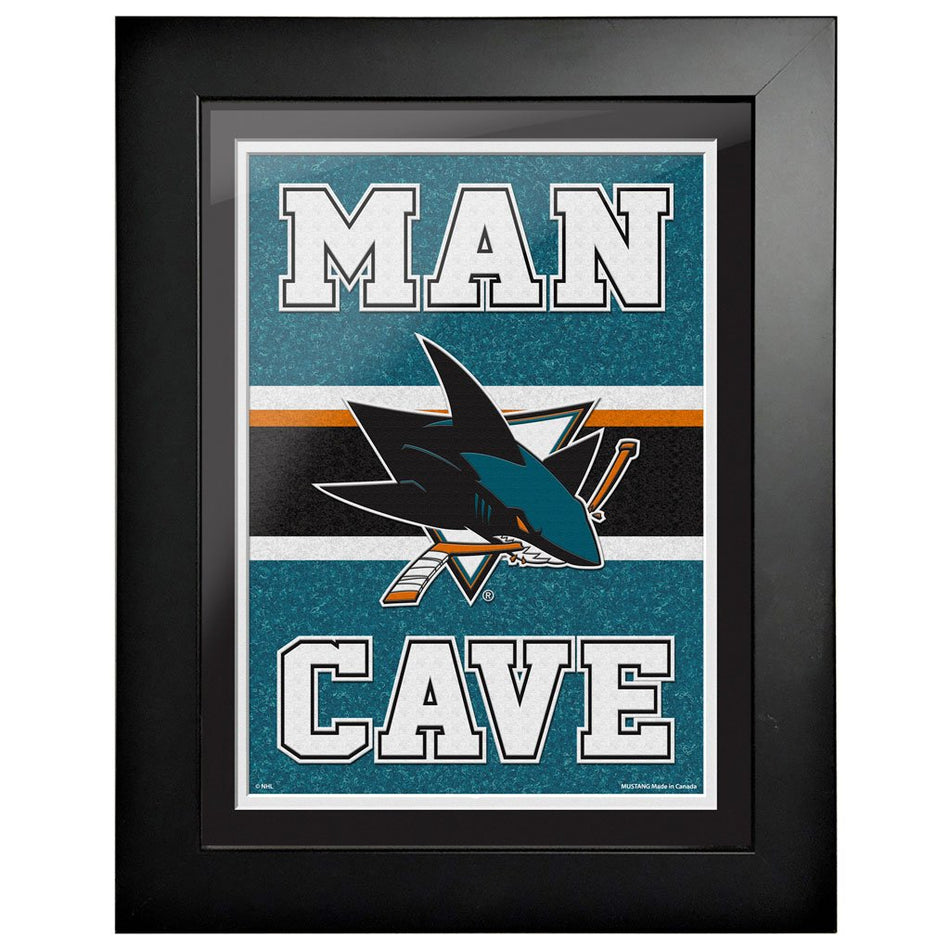 San Jose Sharks 12x16  Man Cave Framed Sign