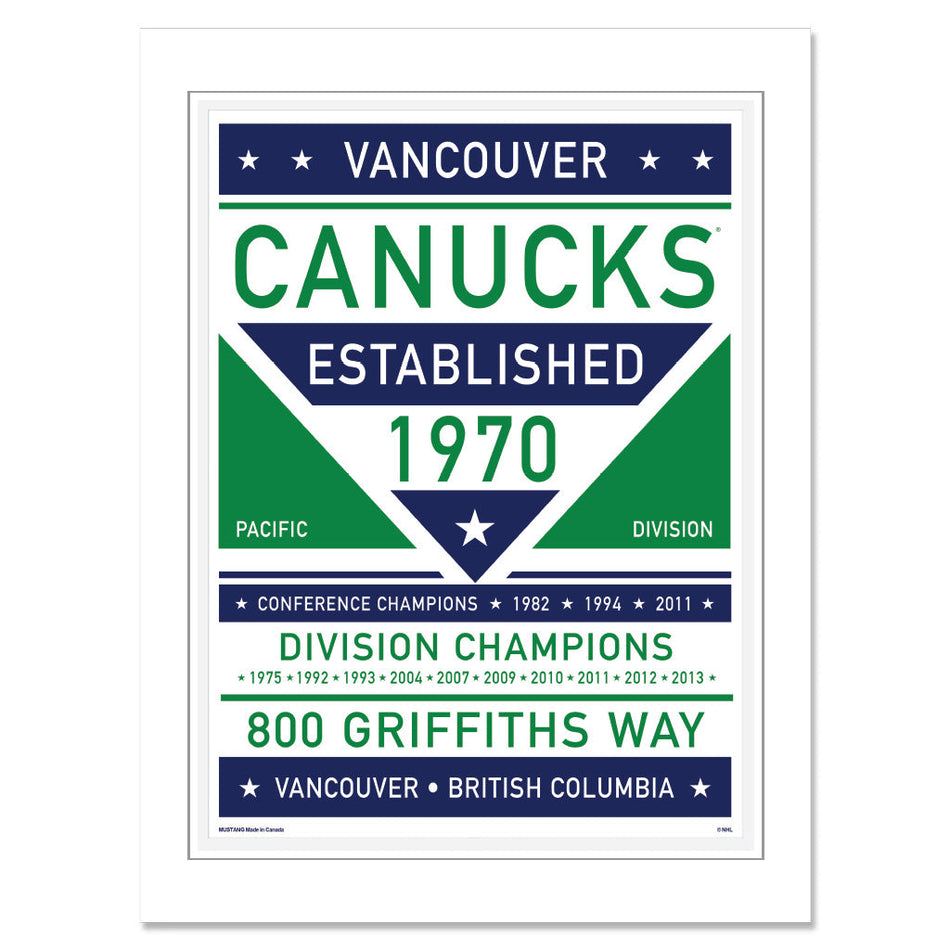 Vancouver Canucks 12x16 Dual Tone Print