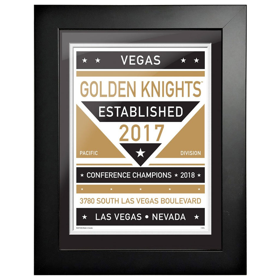 Vegas Golden Knights 12 x 16 Dual Tone Framed Sign
