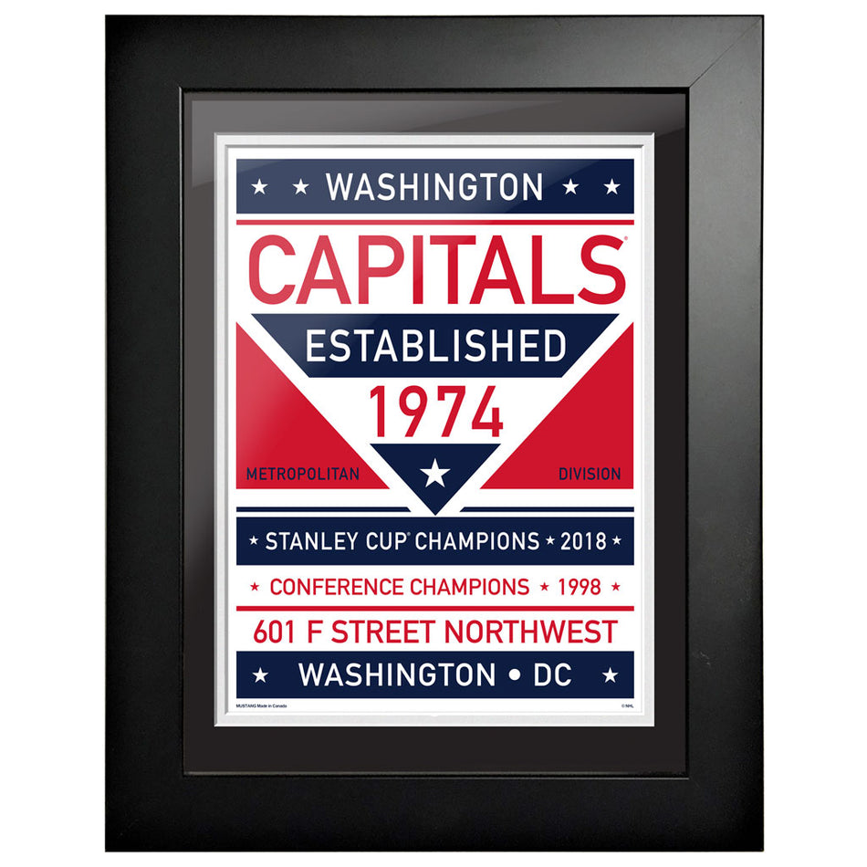 Washington Capitals  12 x 16 Dual Tone Framed Sign