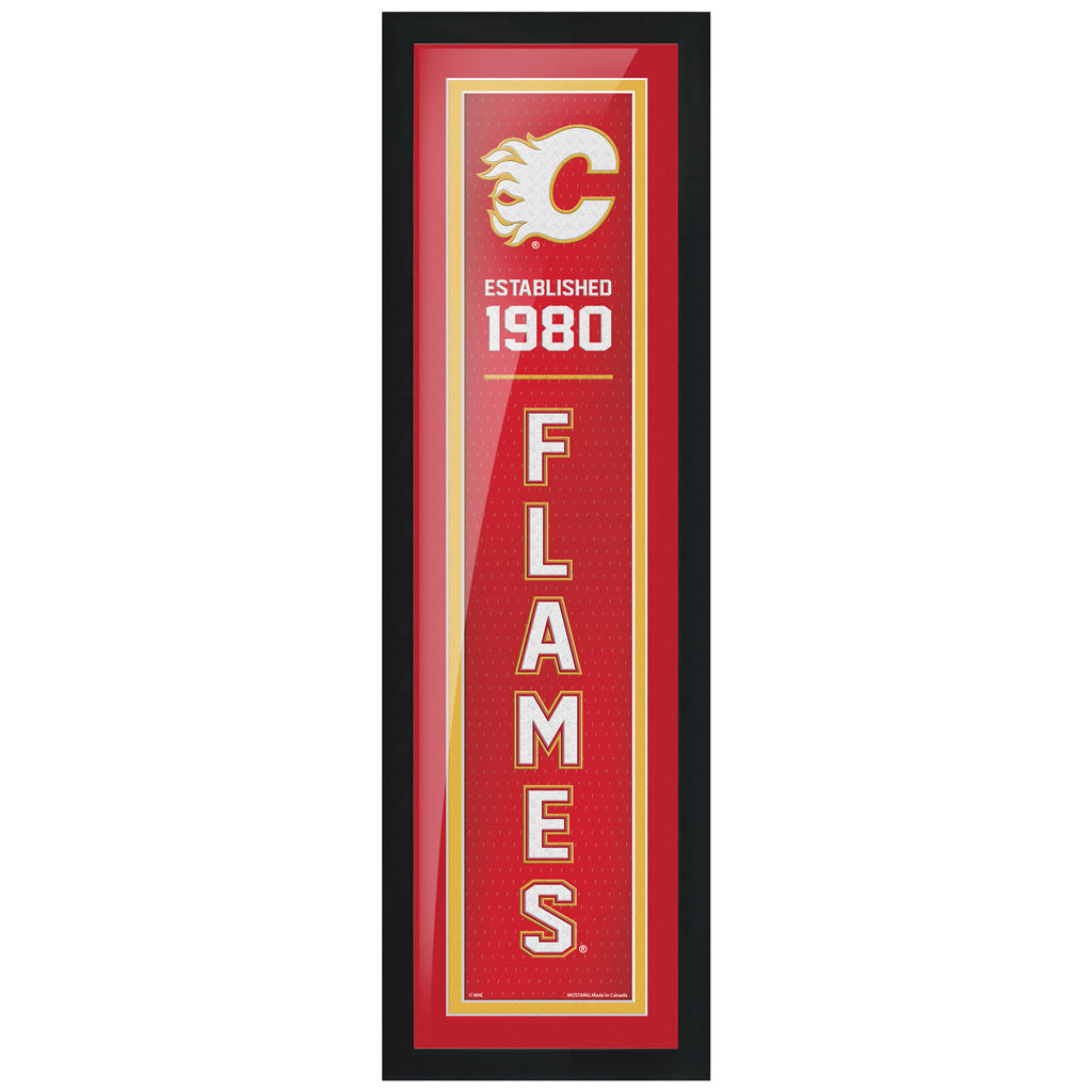 Calgary Flames 6" x 22" Established Framed Sign - Hockey Hall of Fame