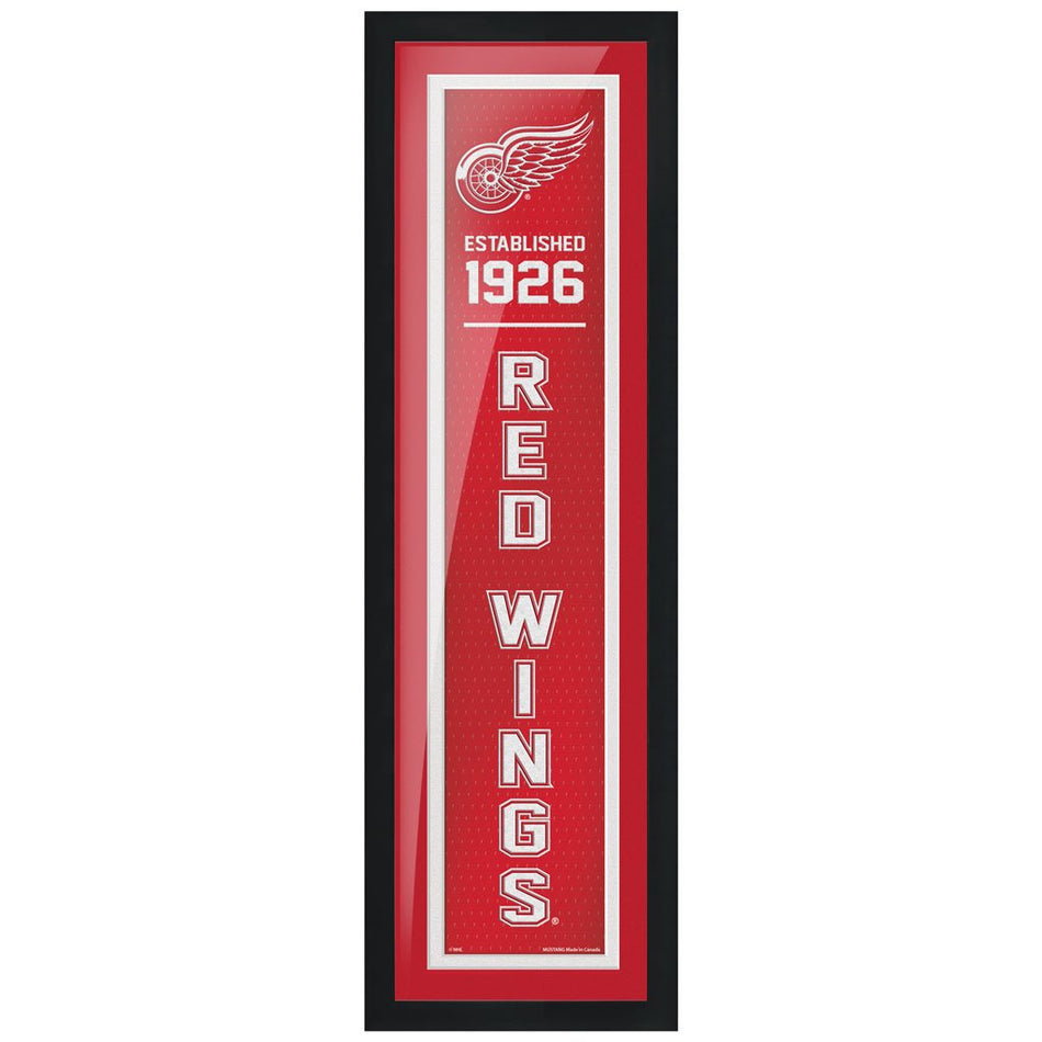 Detroit Red Wings 6x22 Established Framed Sign
